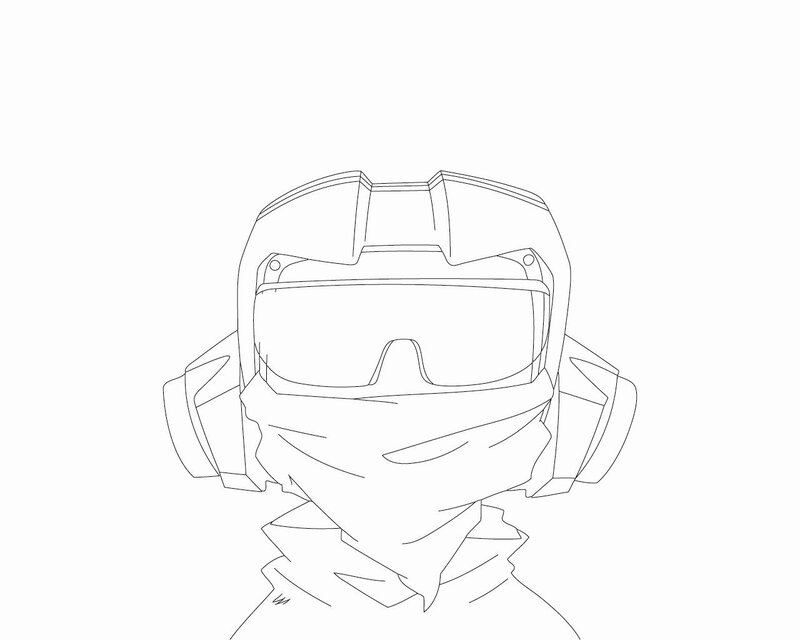 character in helmet and mask