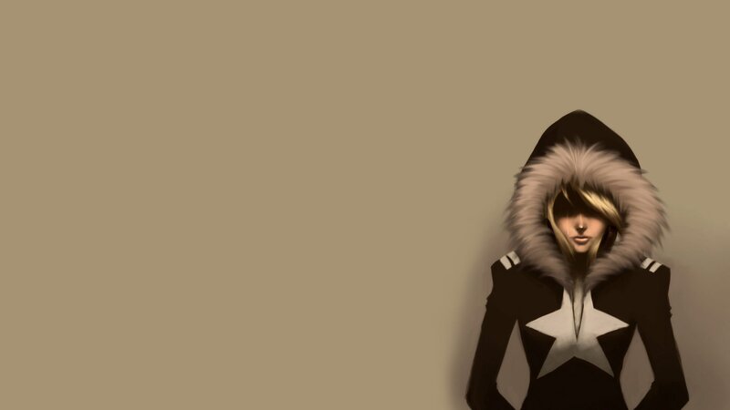 character in hooded jacket