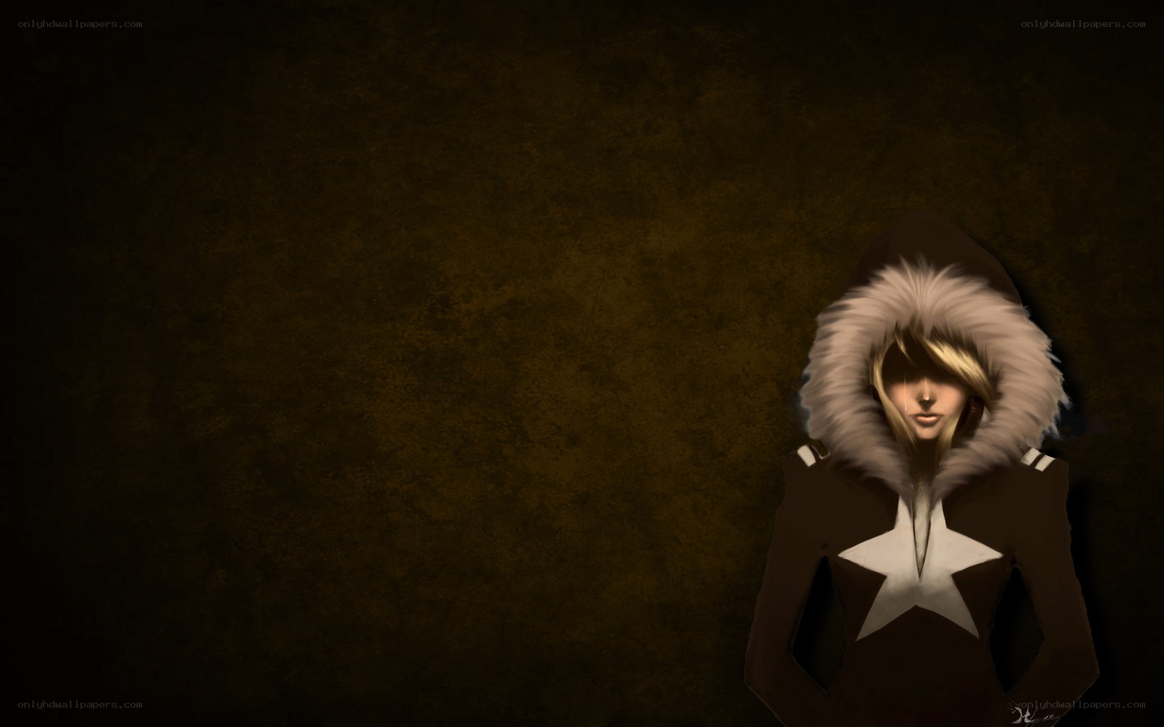character in hooded jacket