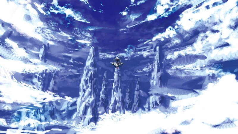 character in icy cavern