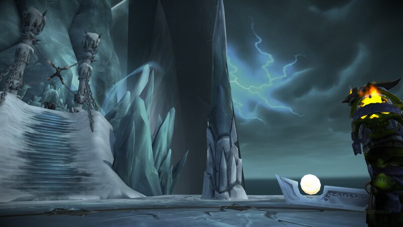 Character in Icy Landscape — Blue