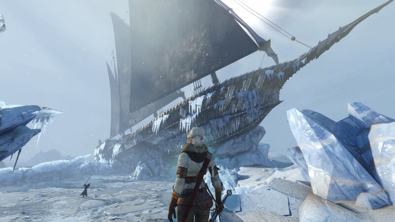 Character in Icy Landscape — White
