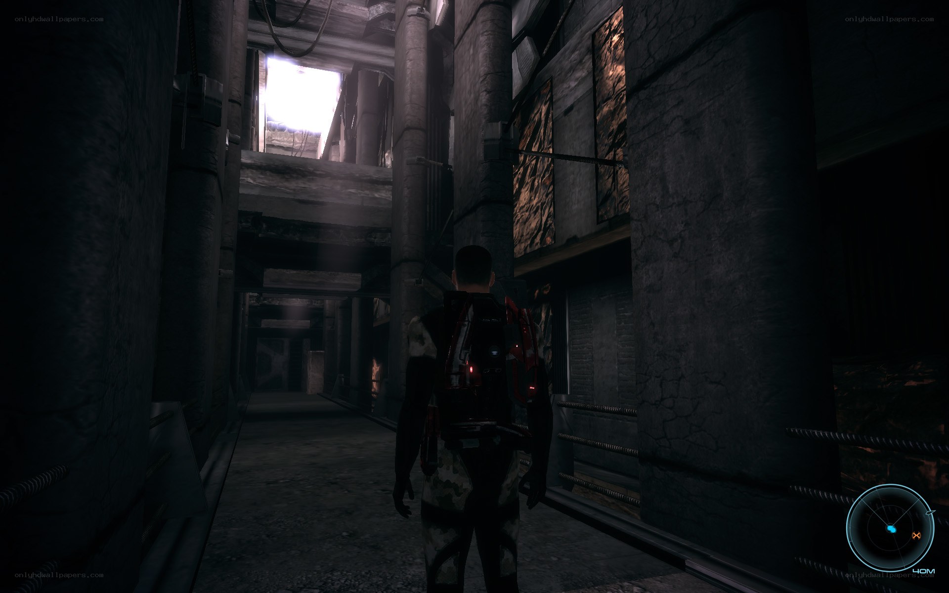 character in industrial corridor