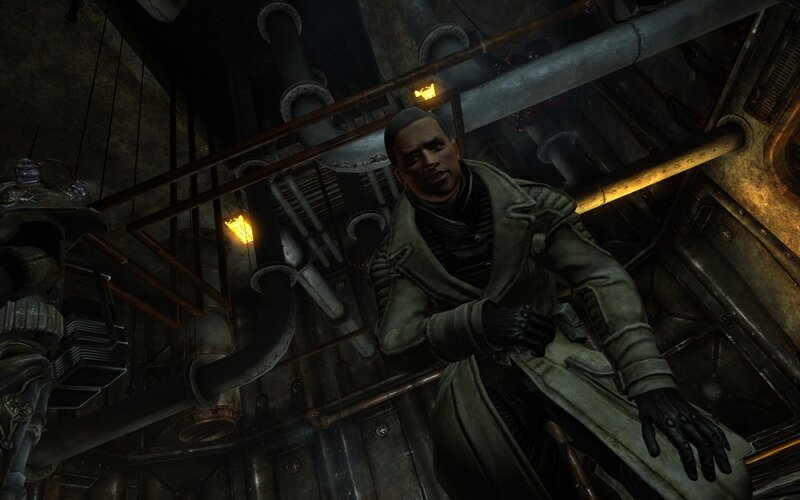 character in industrial setting