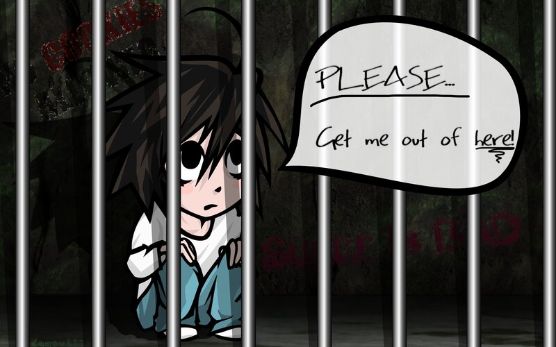 character in jail cell