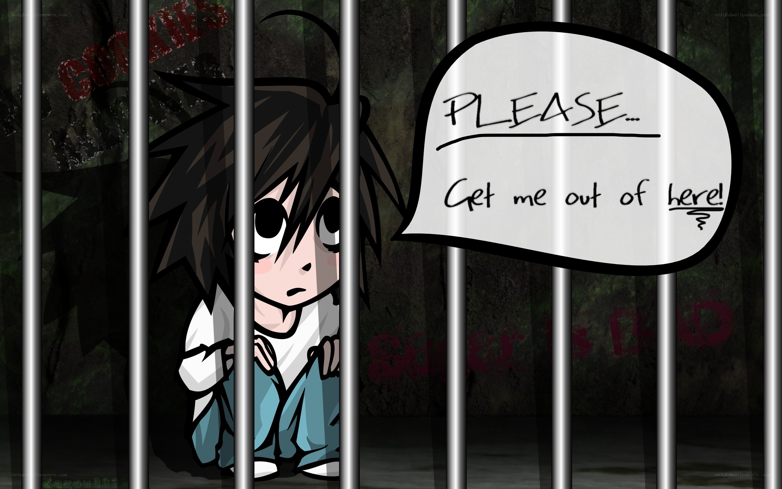 character in jail cell
