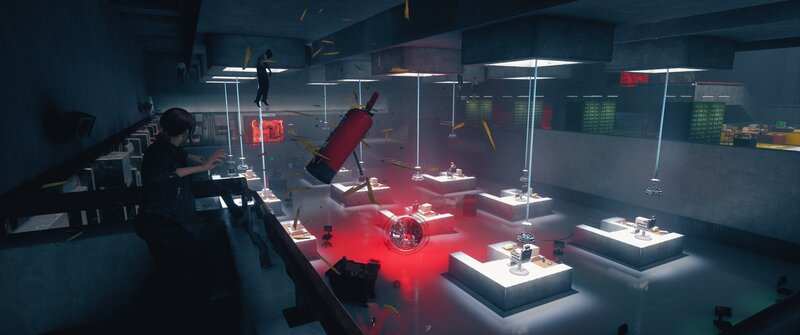 Character in Lab with Explosion