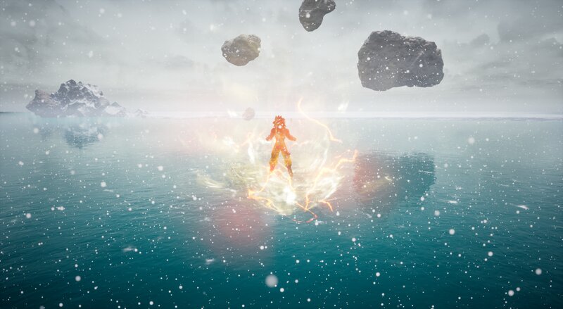 Character in Lightning Storm