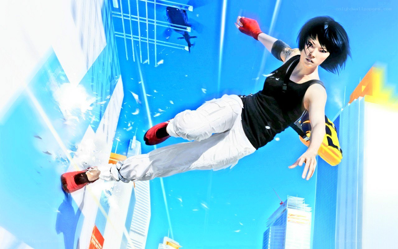 character in mid-air action