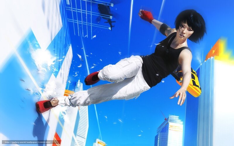 character in mid-air action