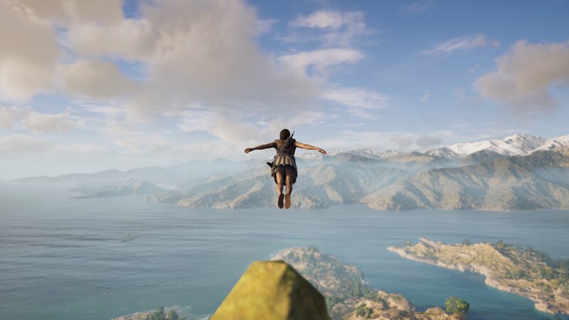 Character in Mid-air Jump — Blue, Serene