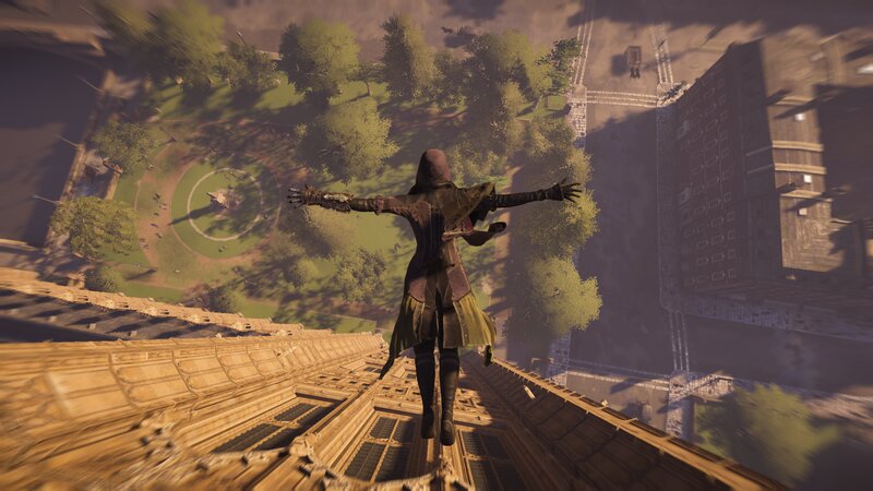 Character in Mid-air Jump — Brown