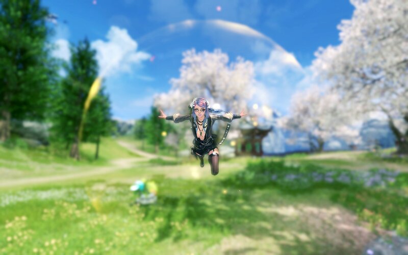 Character in Mid-air Jump — Green