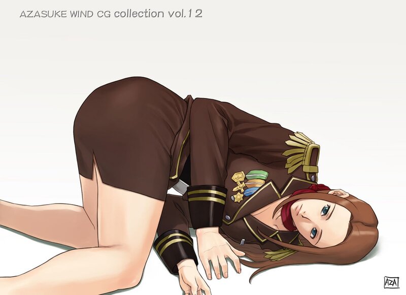 Character in military uniform lying down