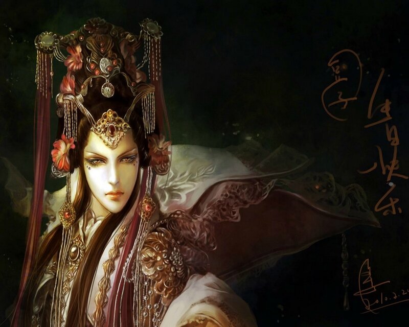 Character in Ornate Headdress — Black