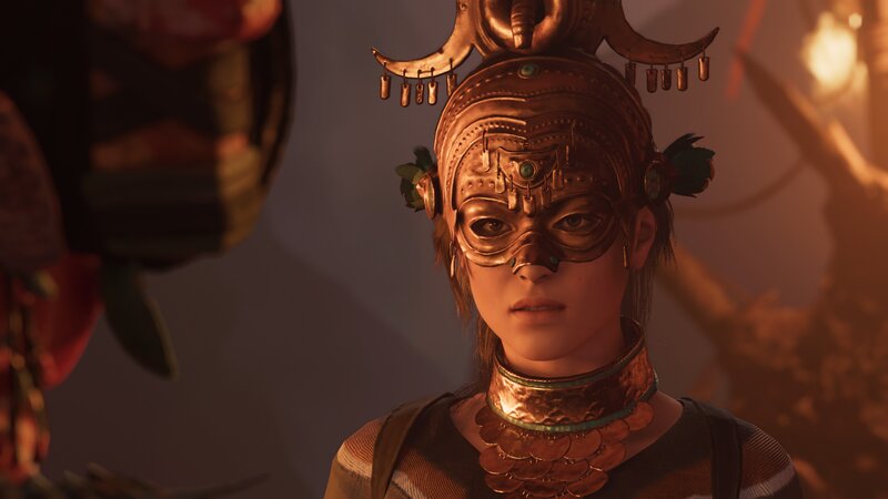 Character in Ornate Mask — Brown