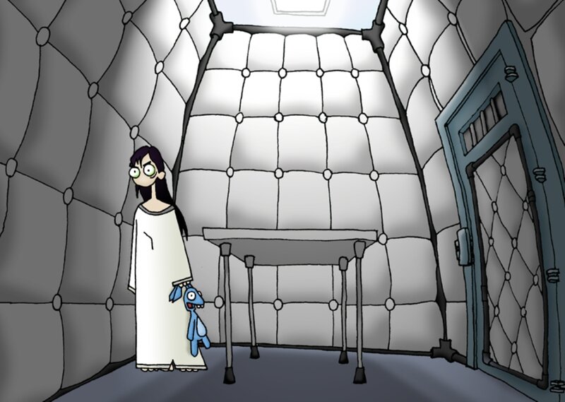 character in padded room
