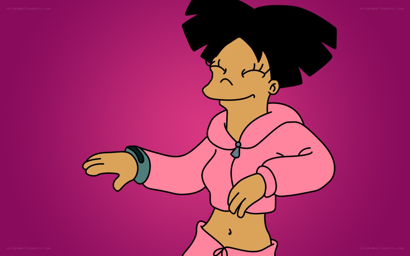 character in pink hoodie