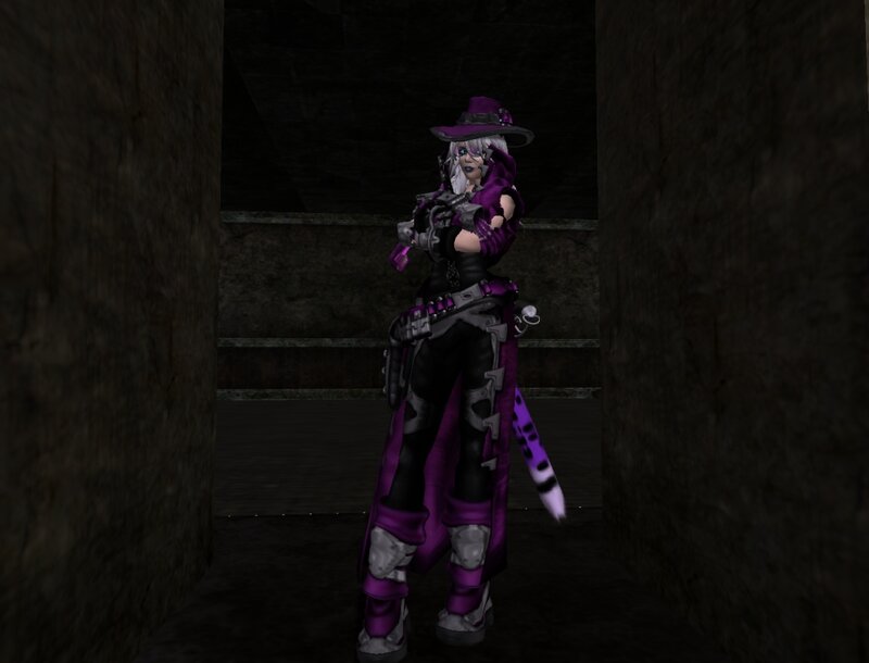 Character in Purple Outfit — Dark