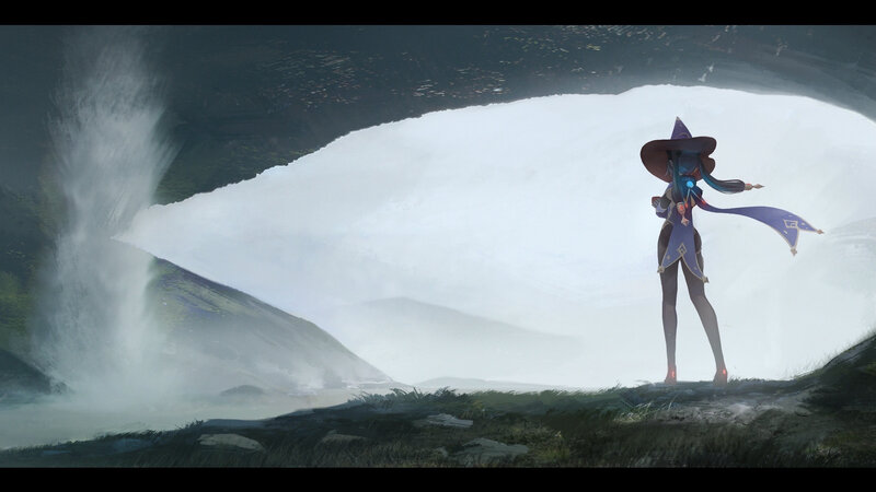 Character in Purple Outfit — Dramatic