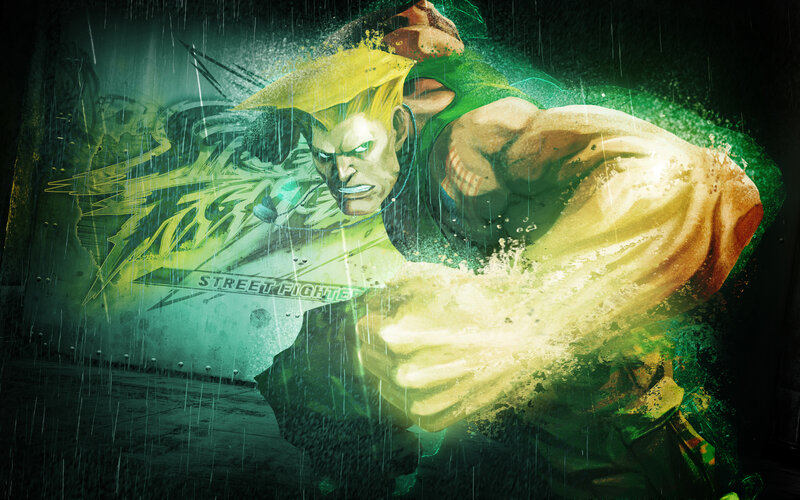 Character in Rain — Green
