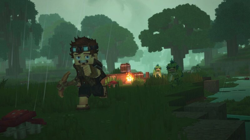 Character in Rainy Forest
