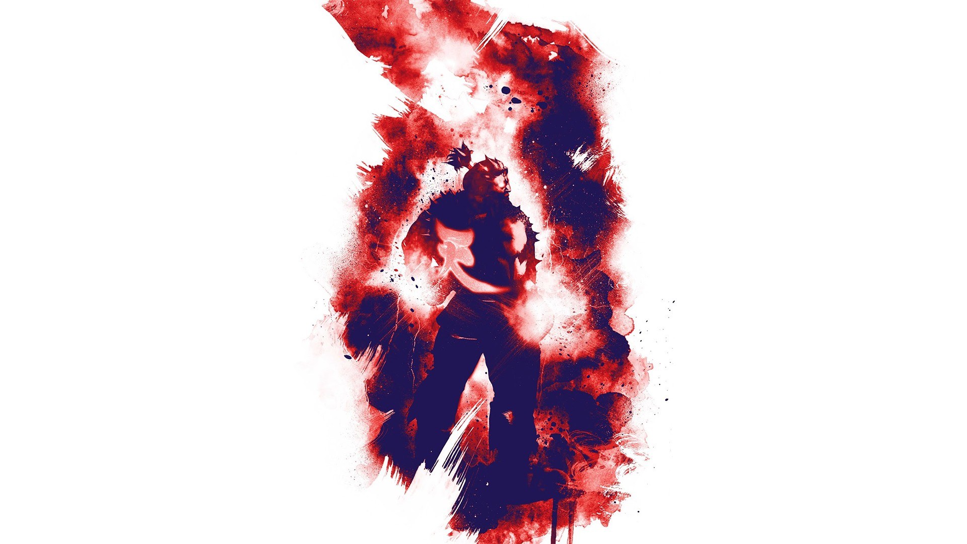 character in red and black art