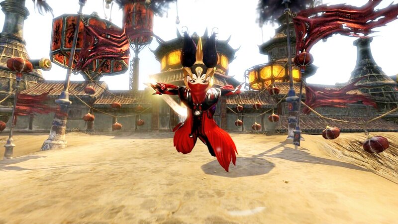 Character in Red Armor — Dramatic, Afternoon