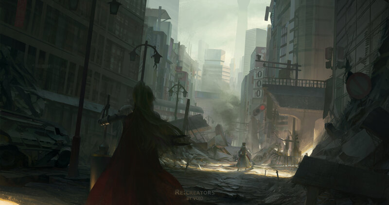 Character in Red Cloak — Dramatic, Afternoon