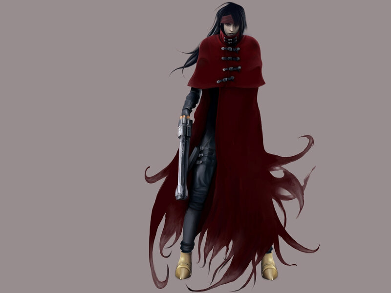 Character in Red Cloak — Dramatic, Digital Art, Gun