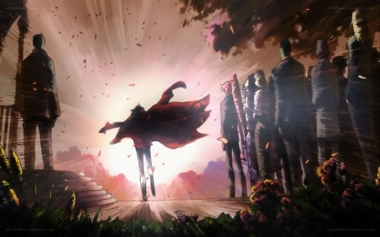 character in red cloak flying