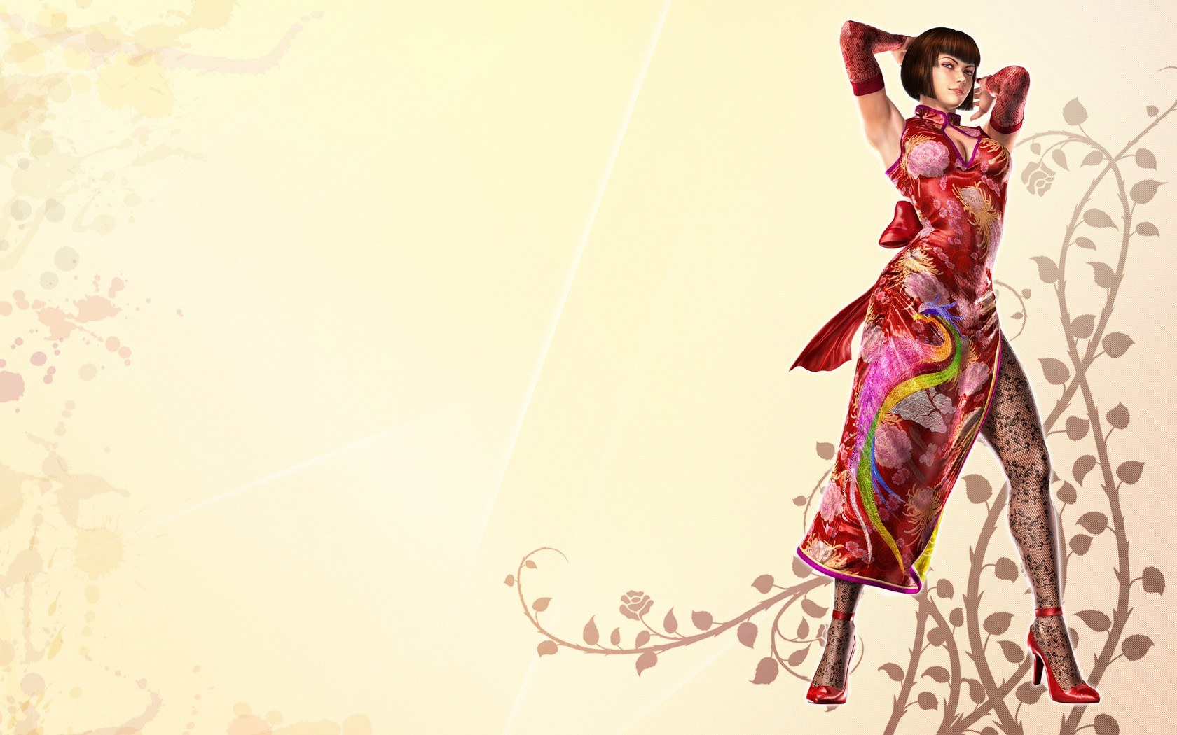 character in red dress