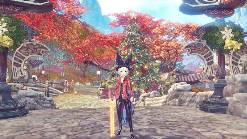 Character in Red Jacket — Festive, Autumn
