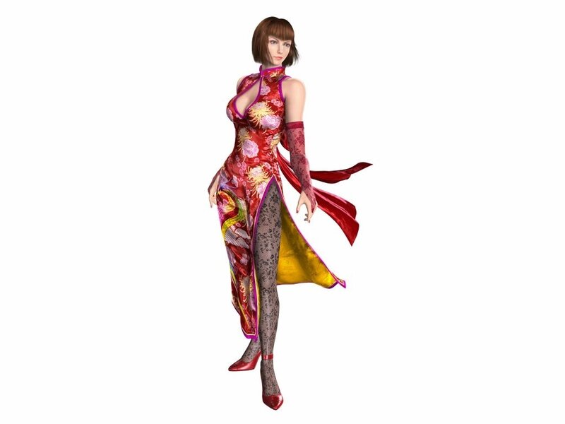 character in red qipao dress