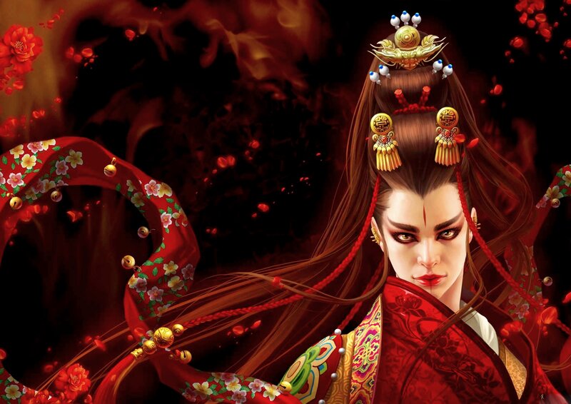 Character in Red Robe — Dramatic