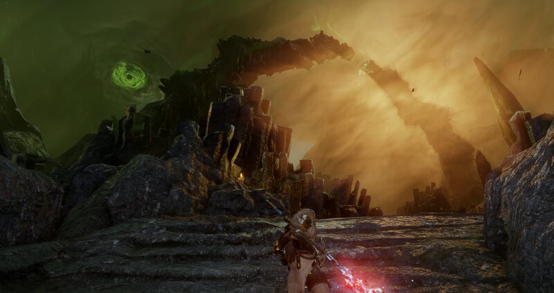 Character in Rocky Landscape