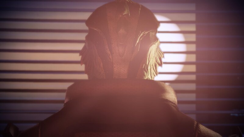 character in silhouette at window