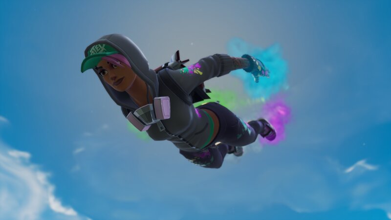 Character in Skydiving Pose — Blue