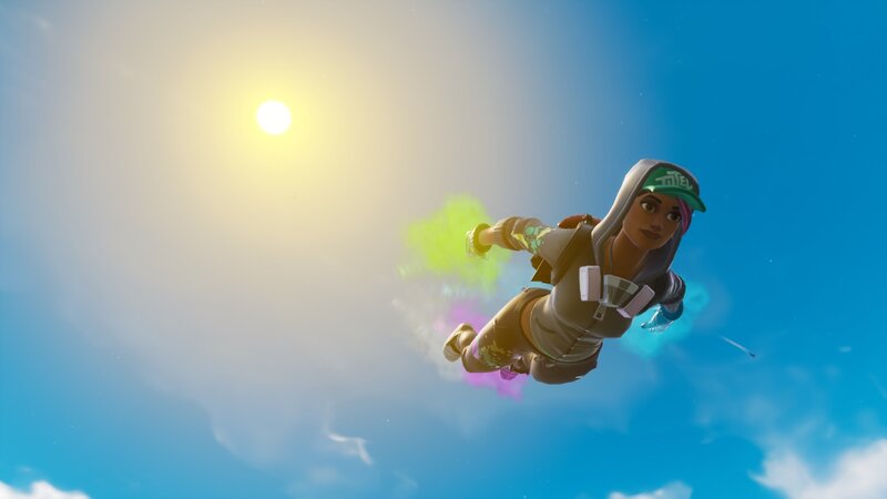 Character in Skydiving Pose