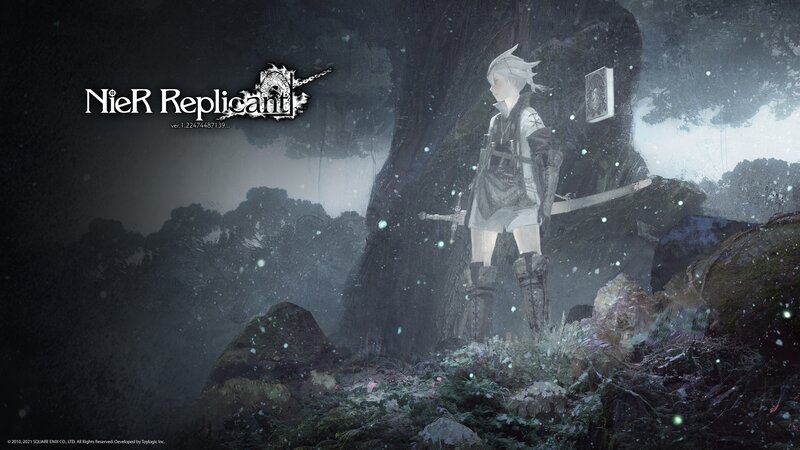 Character in Snowy Forest — Gray, Dramatic, Somber