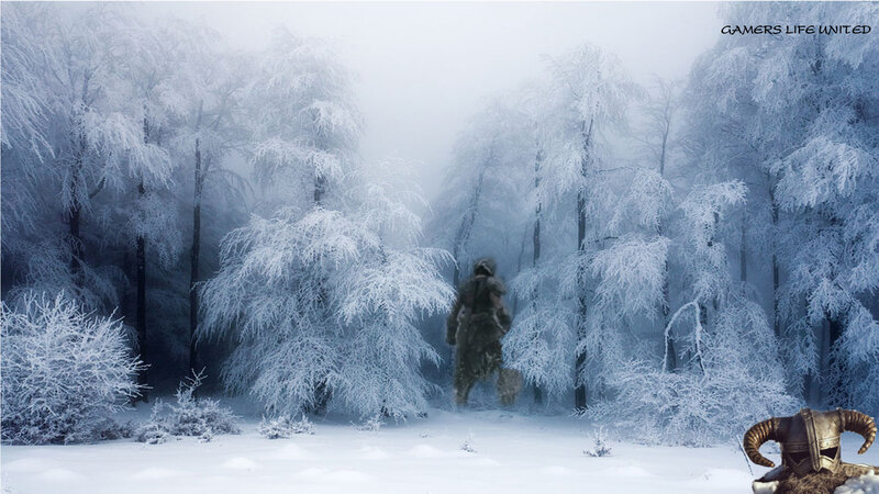 Character in Snowy Forest — White