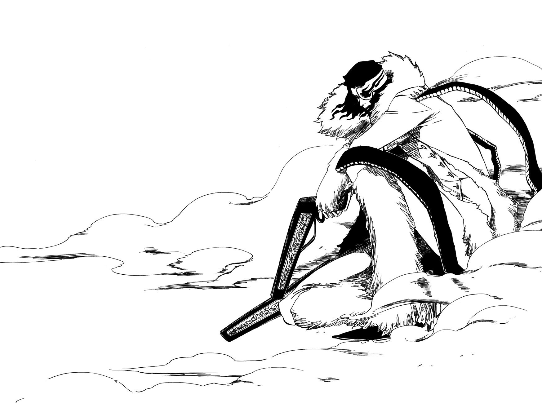 character in snowy landscape