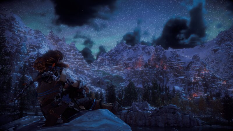 Character in Snowy Landscape — Blue