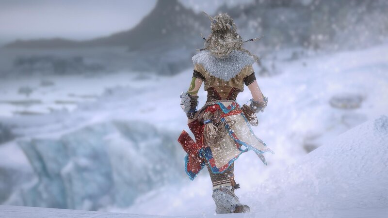 Character in Snowy Landscape — White, Cold, Dramatic, Winter