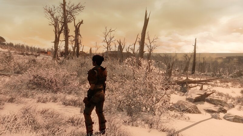 Character in Snowy Landscape — White, Desolate