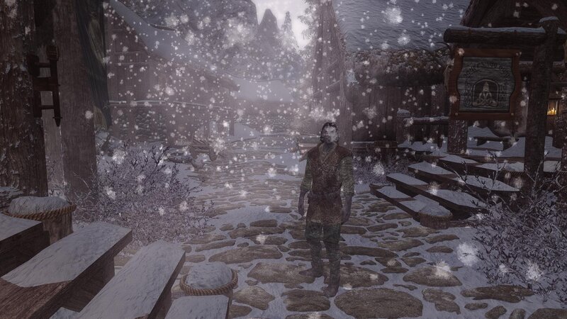 Character in Snowy Village — Gray
