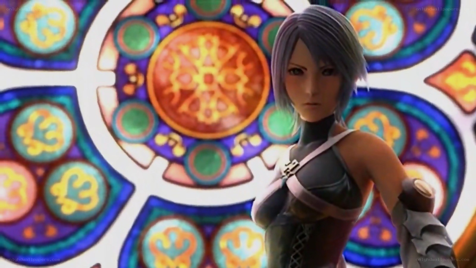 character in stained glass room