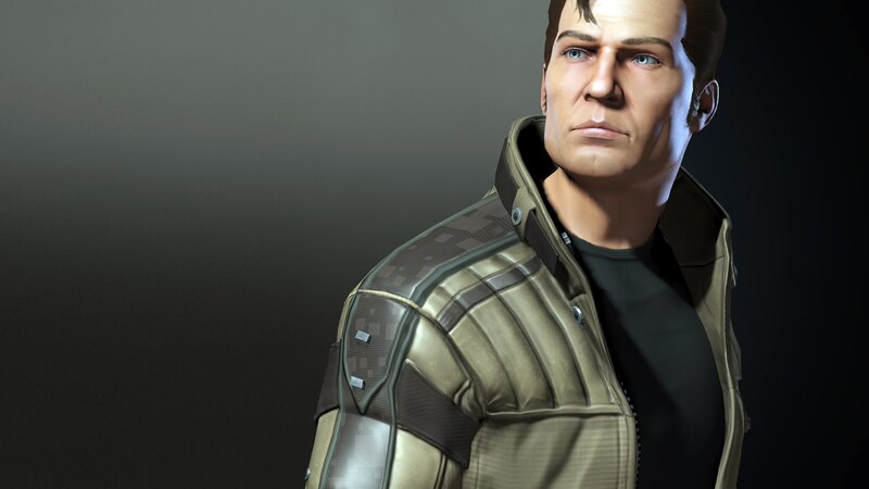 character in tactical jacket