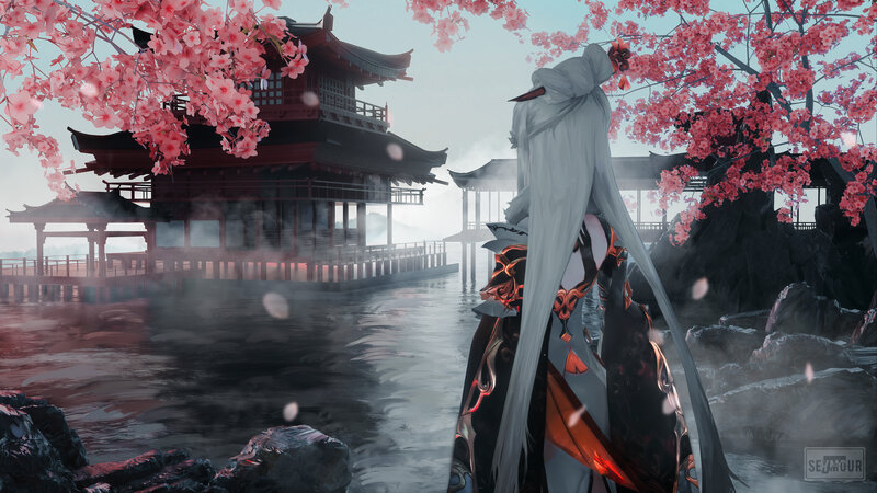 Character in Traditional Robes