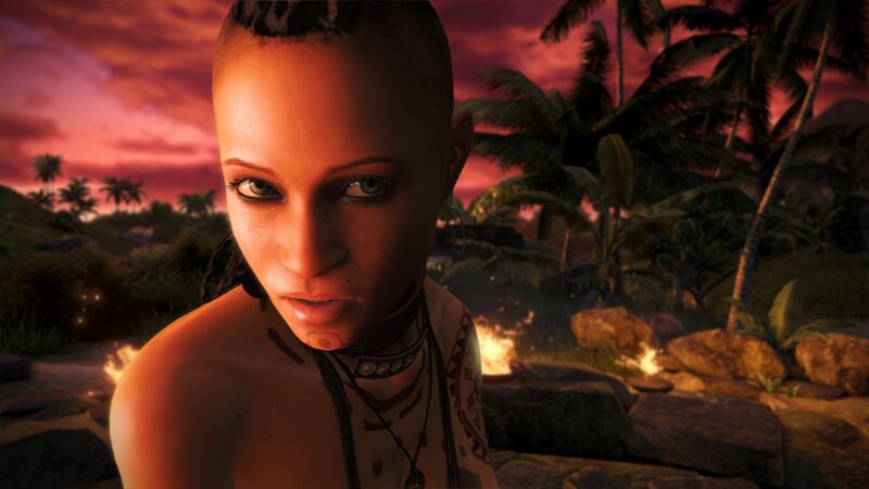 character in tropical setting